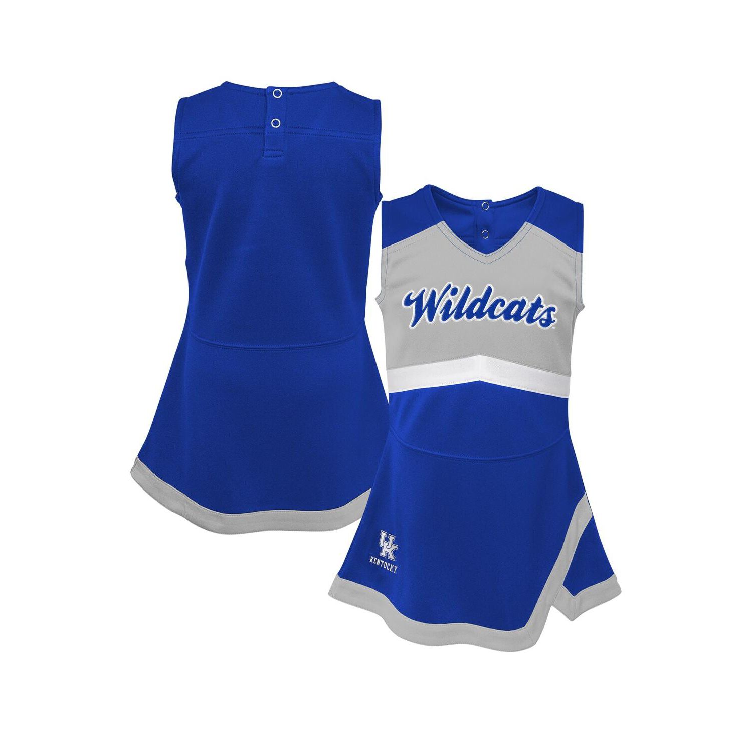 Big Girls Royal Kentucky Wildcats Cheer Captain Jumper Dress
