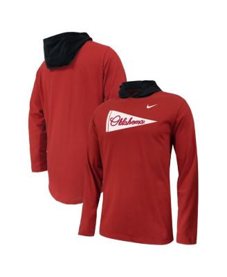 Nike - Big Boys and Girls Crimson Oklahoma Sooners Sideline Performance Long Sleeve Hoodie T-Shirt