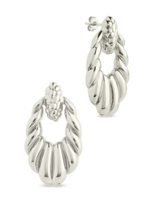 Enid Textured Door Knocker Stud Earrings