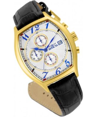 Men's Specialty Quartz Chronograph White Dial Leather Watch