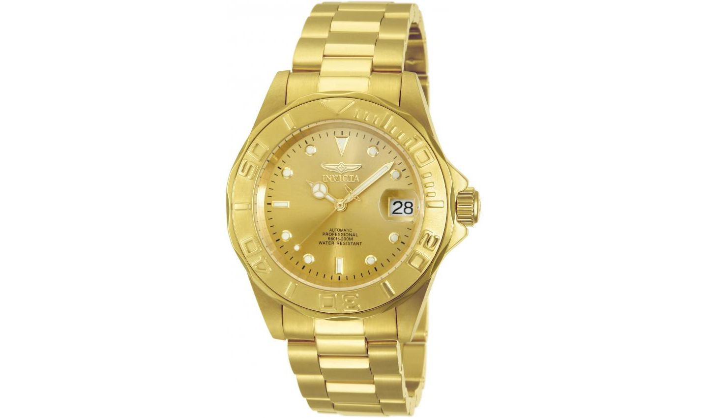 Мужские часы Invicta 13929 Pro Diver Automatic 3 Hand Gold Dial — фото 3