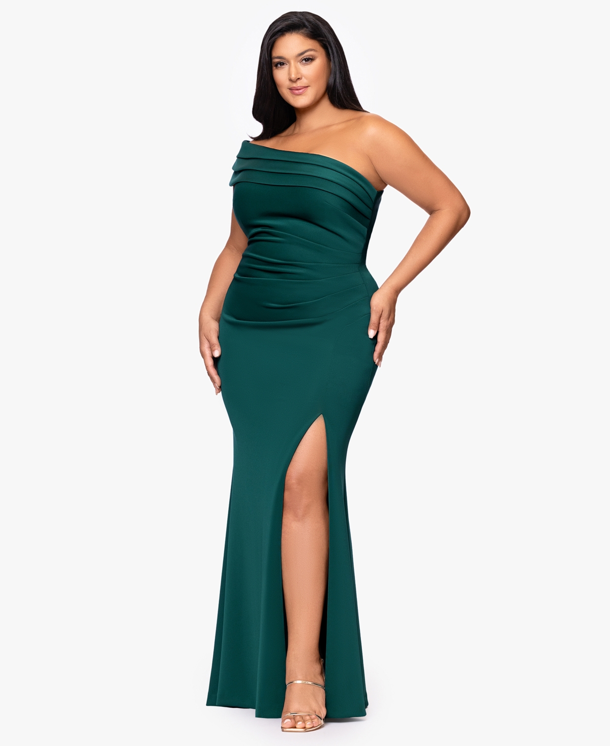 Xscape Plus Size Sleeveless Maxi Dress In Green