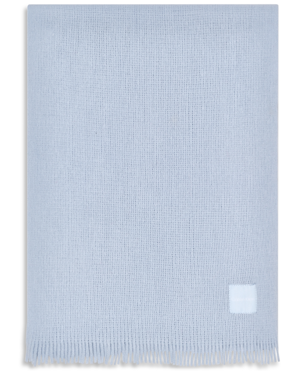 Calvin Klein Super Soft Fringe Detail Scarf In Blue