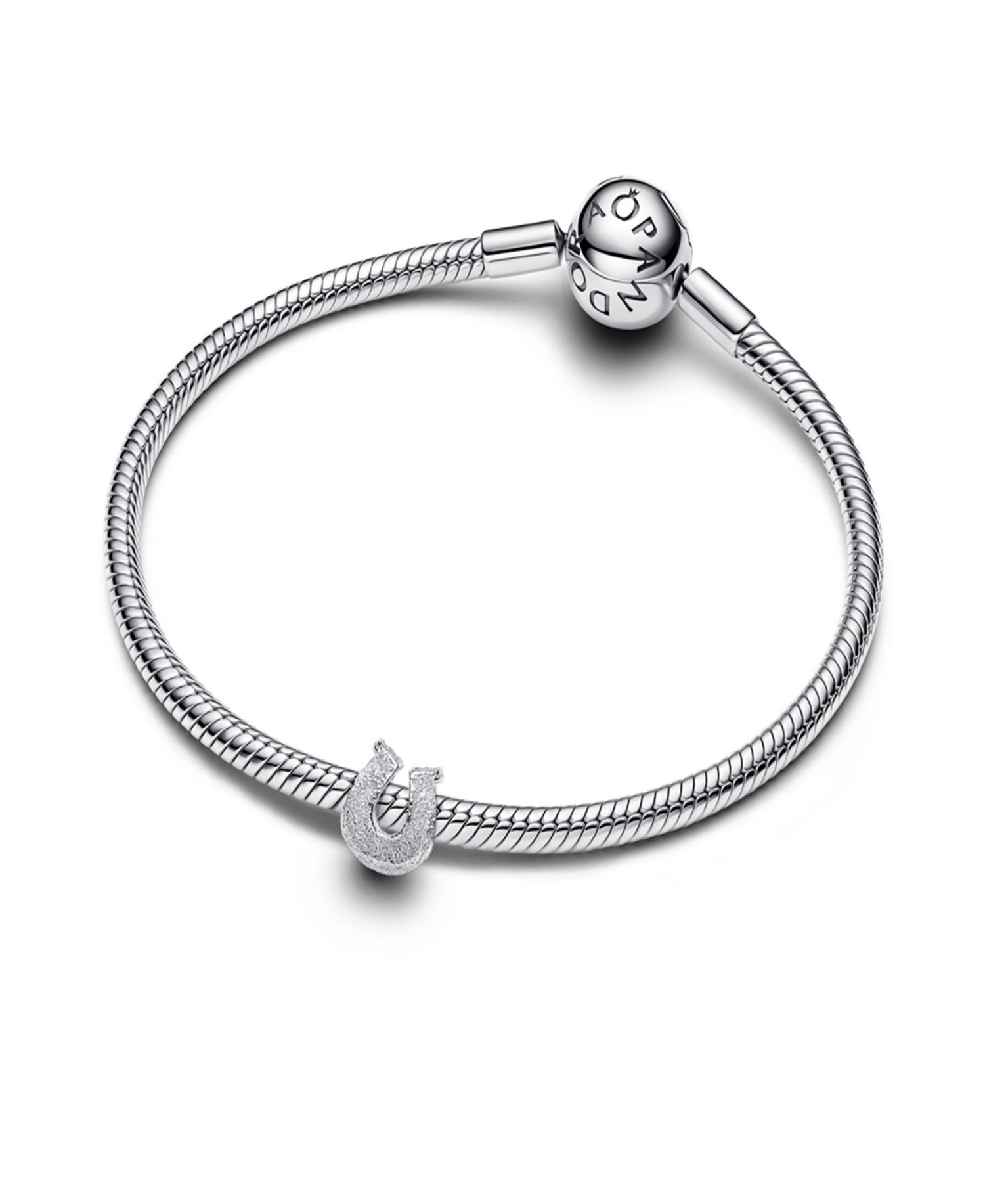 Silver Textured Horseshoe Mini Charms