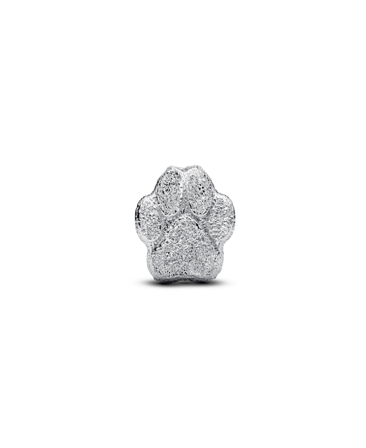 Pandora Sterling Silver Textured Paw Mini Charms In Silver