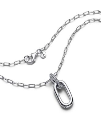 Cubic Zirconia Openable Link Pendant Necklace