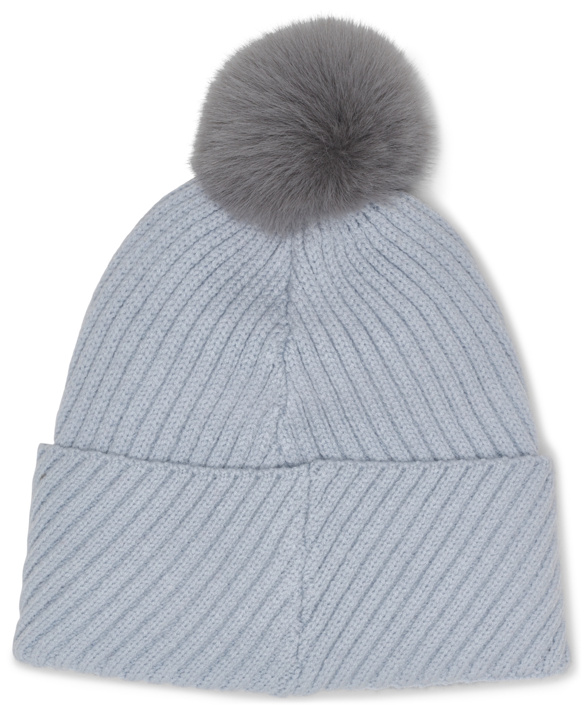 Calvin Klein Rib Pom Beanie In Blue