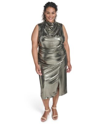 Vince Camuto - Plus Size Cowl Neck Side Ruched Dress