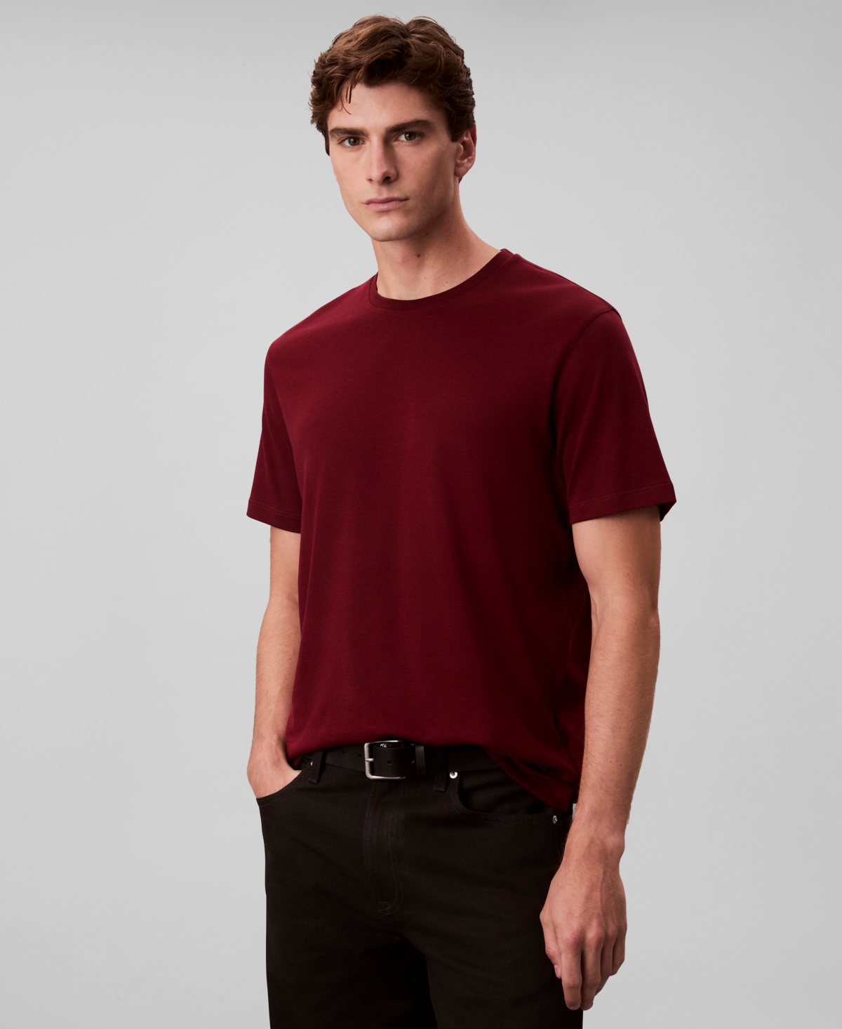 Calvin Klein Men's Supima Cotton Crewneck T-shirt In Burgundy