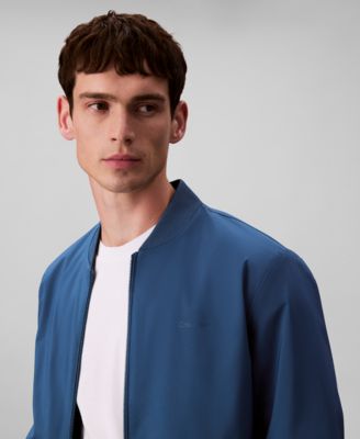 Men's Logo-Print Matte Bomber Jacket