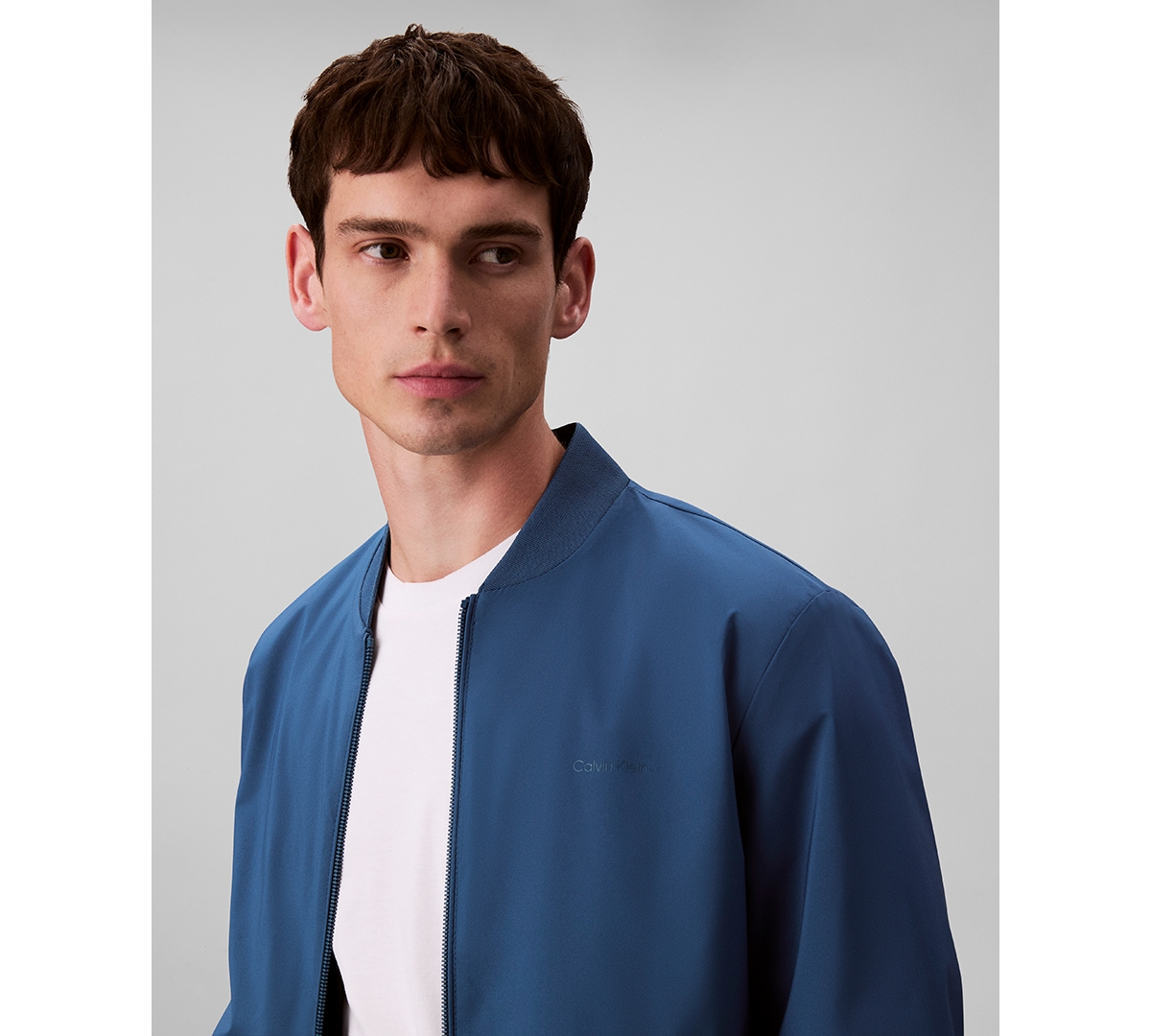 Calvin Klein Men's Matte Bomber Jacket In Blue