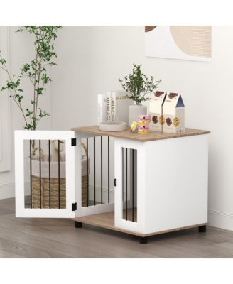 Dog Crate Furniture, Side or End Table w/ Door for Small Medium Dogs