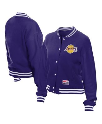 New Era - Women's Purple Los Angeles Lakers Throwback Full-Snap Jacket