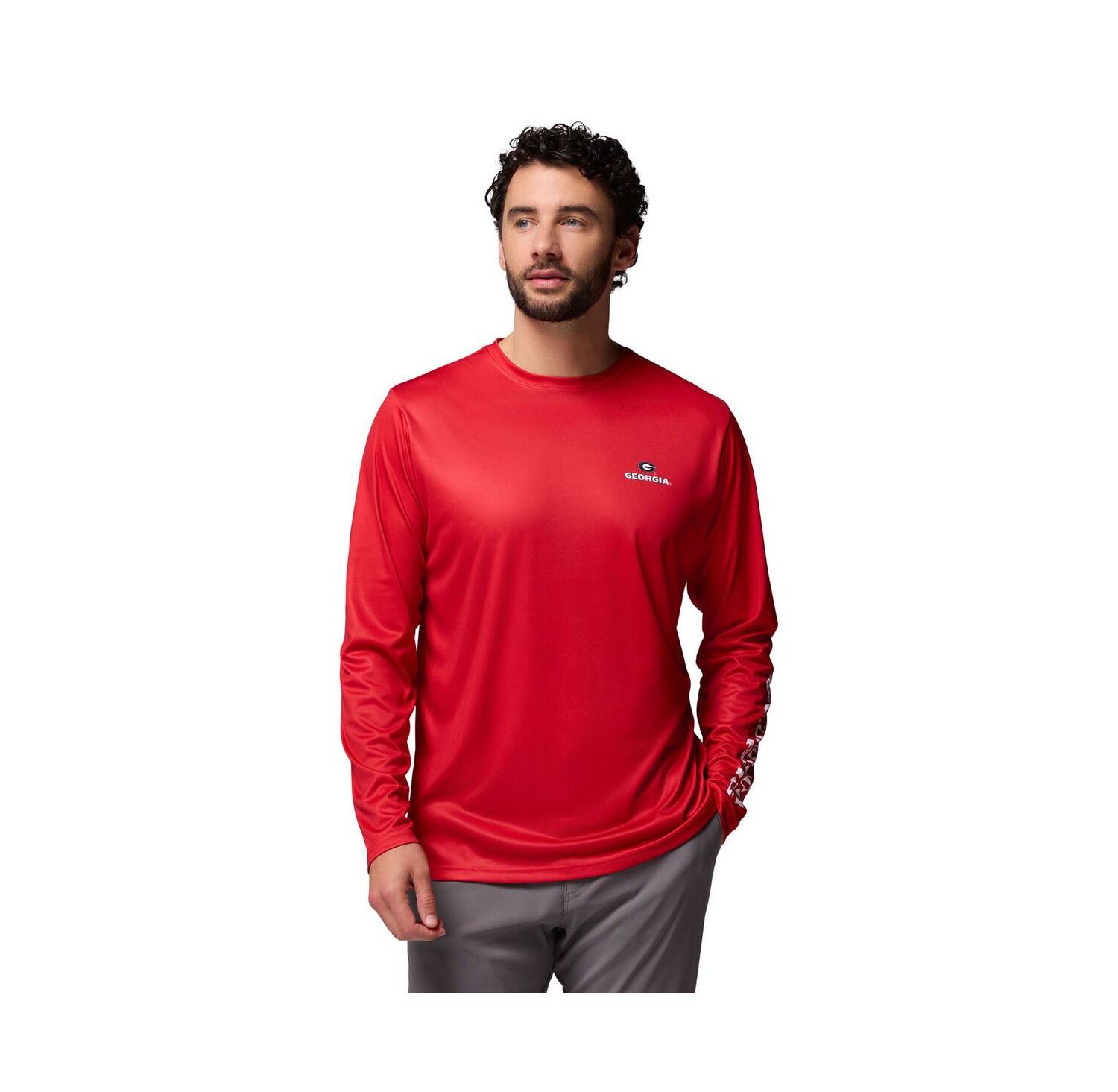 Men's Red Georgia Bulldogs PHG Terminal Shot Long Sleeve T-Shirt