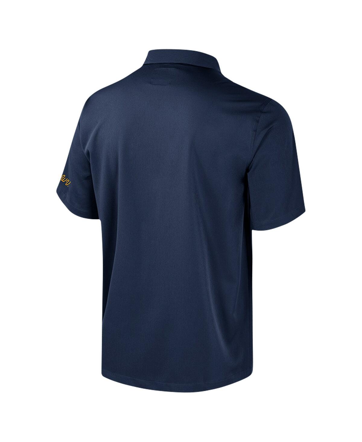 Colosseum Men's Navy West Virginia Mountaineers Strike Bowling Button-up Shirt In Animal Print