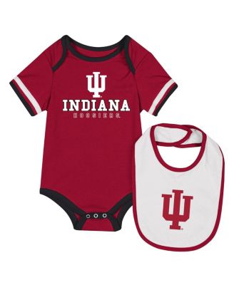 Colosseum - Baby Boys and Girls Crimson Indiana Hoosiers Bodysuit with Bib Set