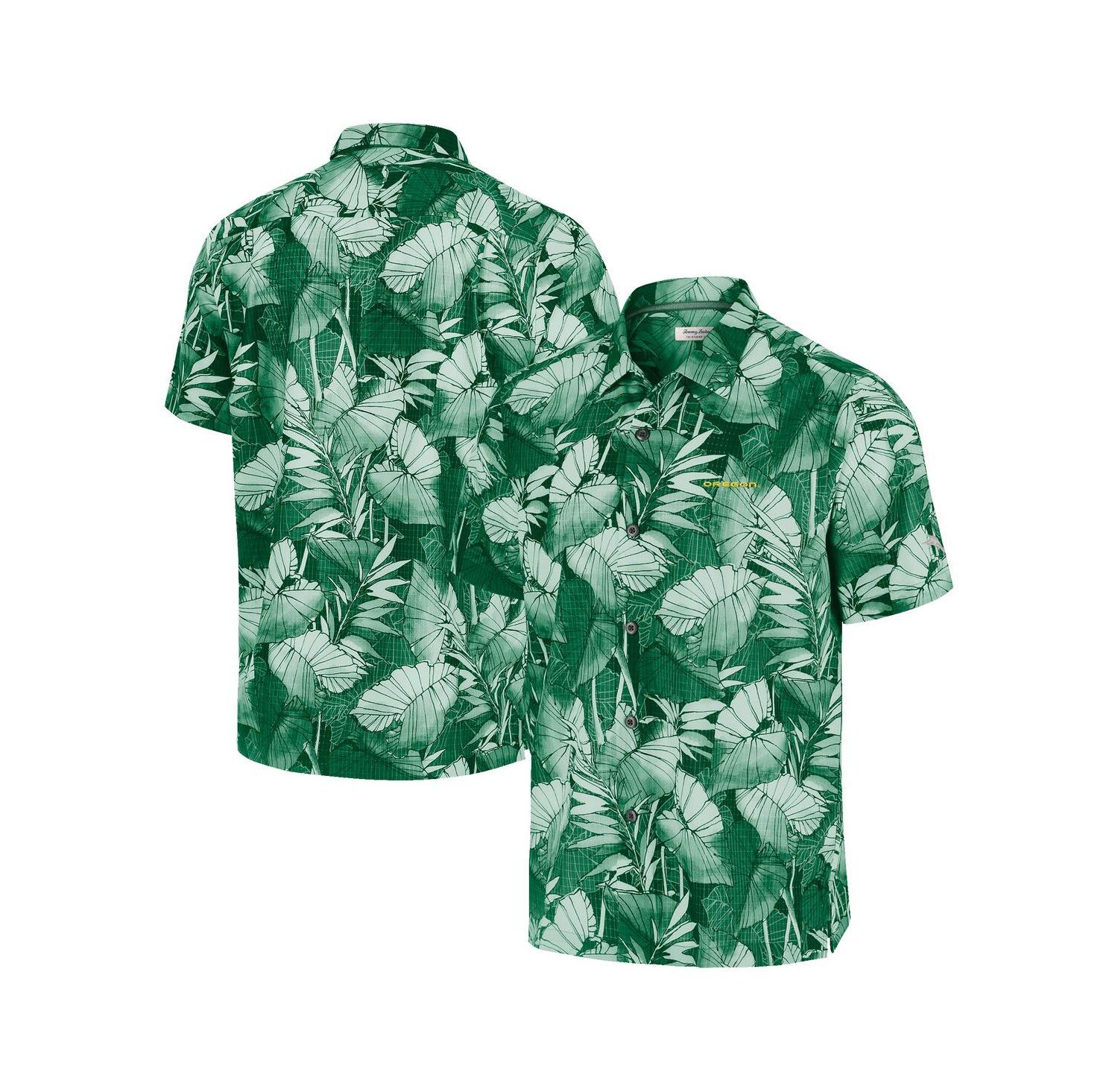 Men's Green Oregon Ducks Big & Tall Coast Nuevo Fronds IslandZone Button-Up Shirt