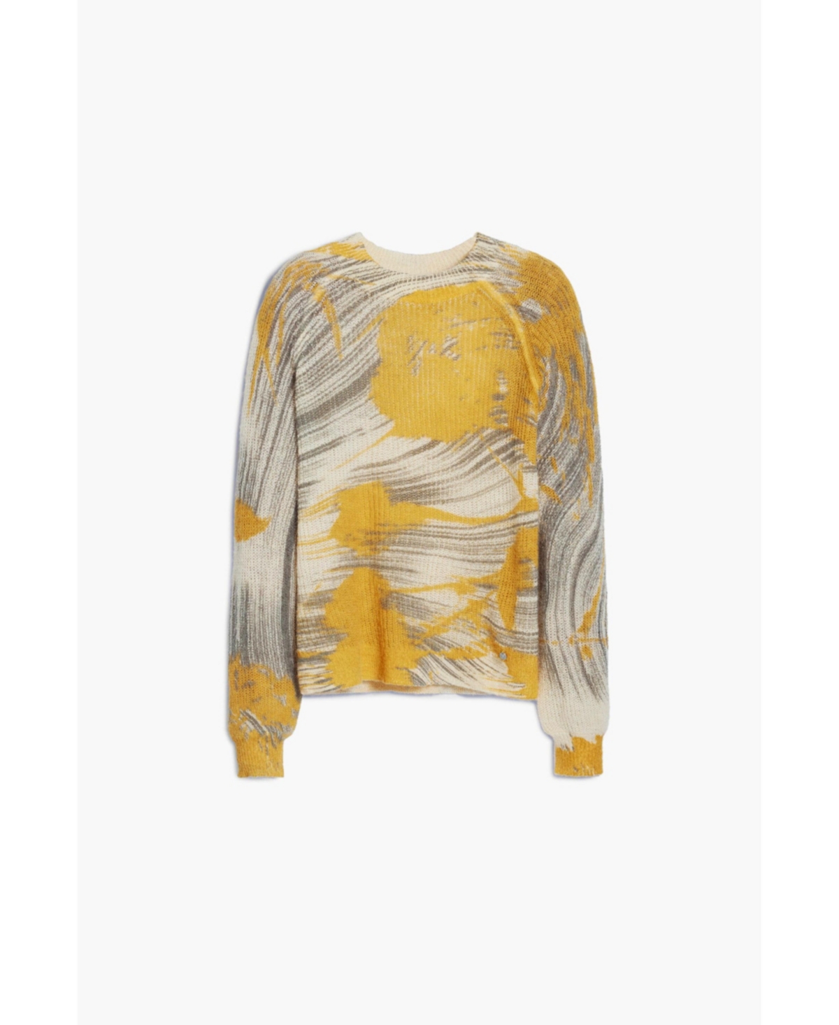 Desigual Abstract Print Crewneck Sweater In White