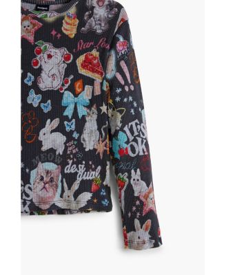 Girls Girls's Long-sleeve cat T-shirt