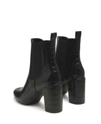 Womens Babbel Faux Leather Block Heel Ankle Boots