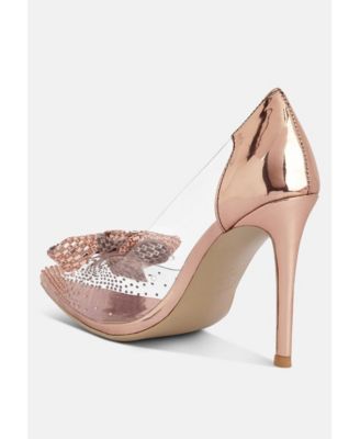 Women's Erika Metallic Embellished Clear Pumps