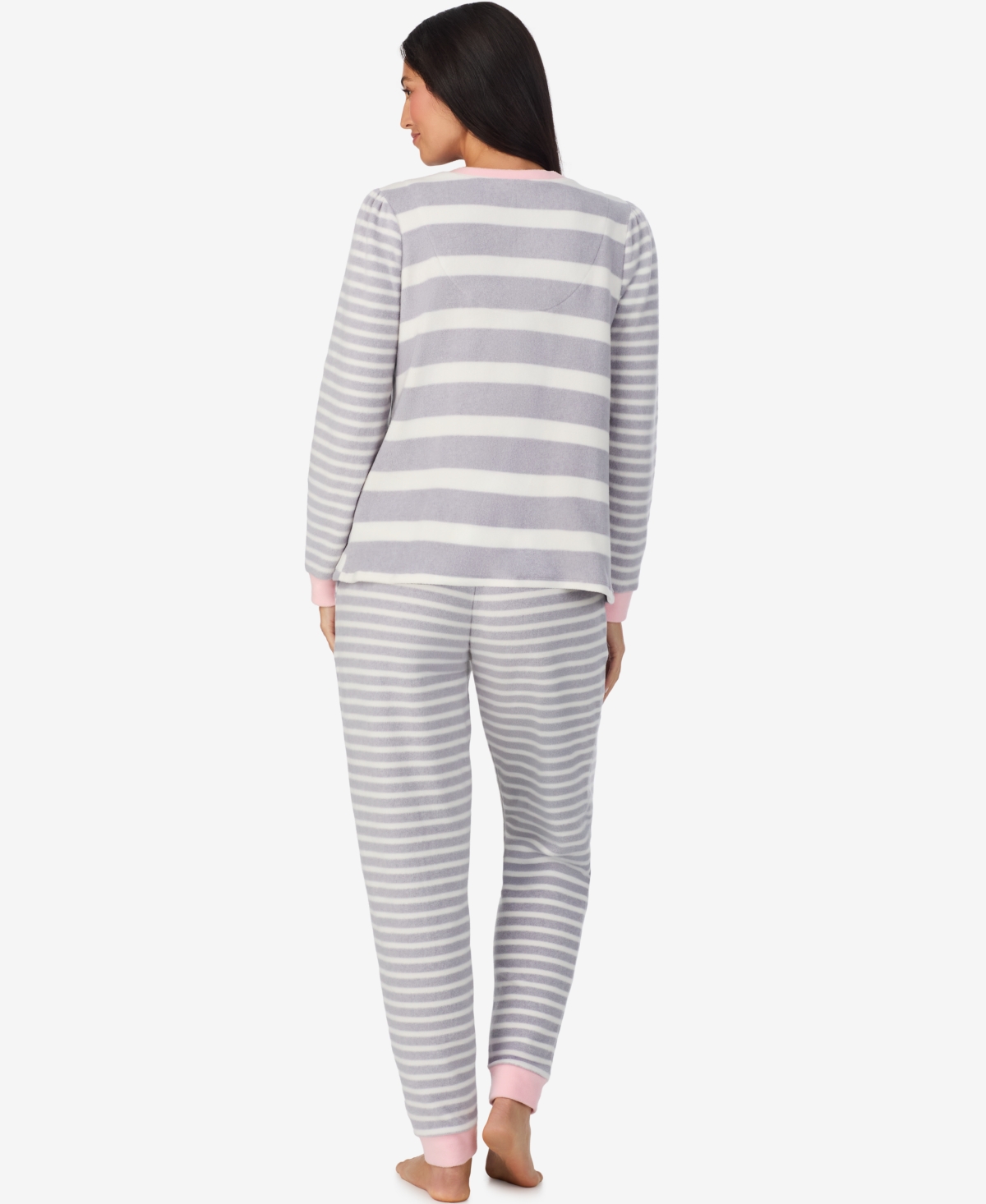 Cuddl Duds Women's 2-piece Stretch Fleece Long Sleeve Jogger Pajama Set In Gray