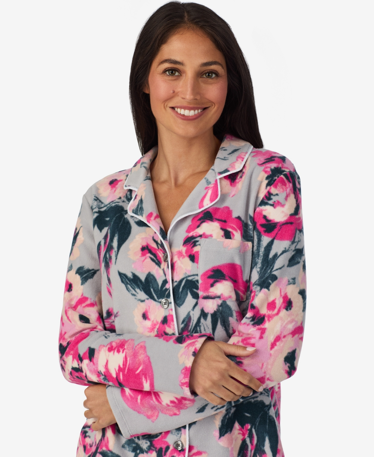Cuddl Duds Women's 2-piece Stretch Fleece Long Sleeve Pajama Set In Multi