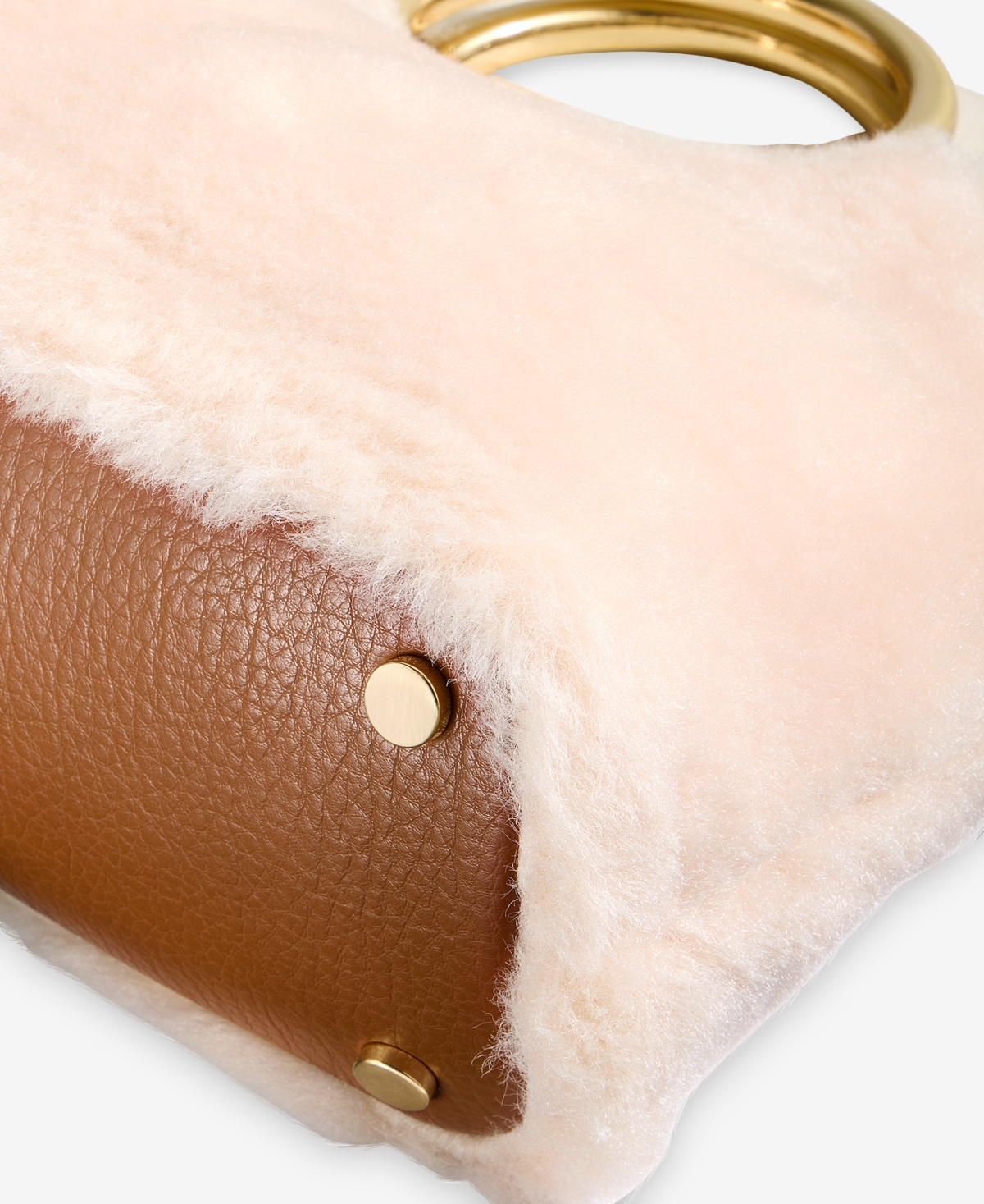 Inc International Concepts Tysha Bangle Faux Fur Handbag, Macy's Exclusive In Neutral