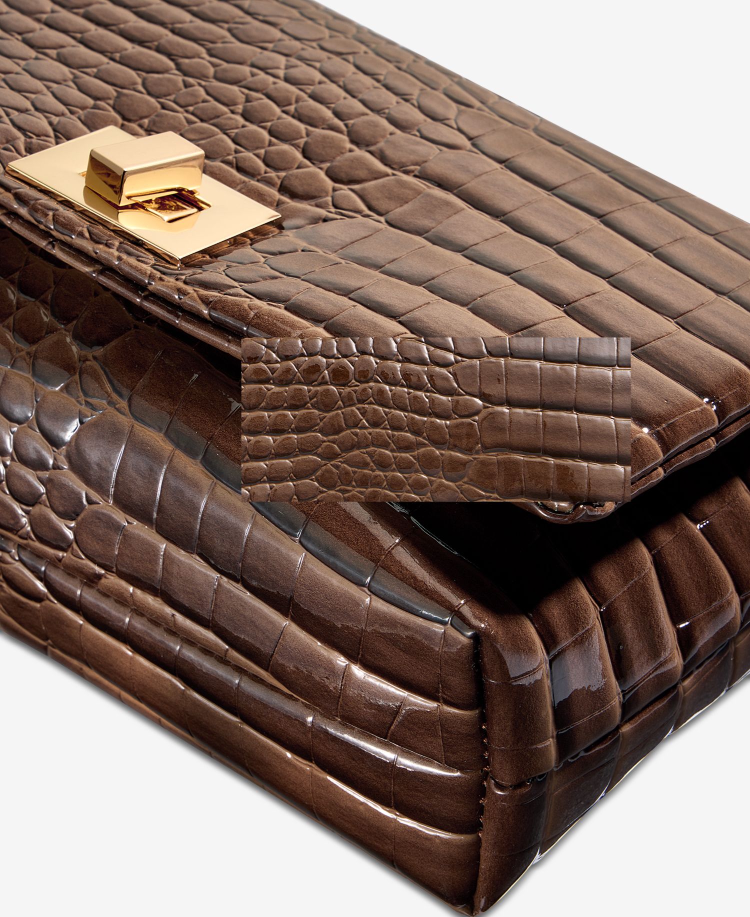 Mini Ajae Croc-Embossed Shoulder Bag