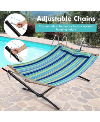 Patio Hammock Foldable Portable Swing Chair Bed Detachable Pillow