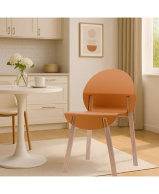 Tropical Orange Chairs - Red Oak Legs, Dining Set (4-Pack)