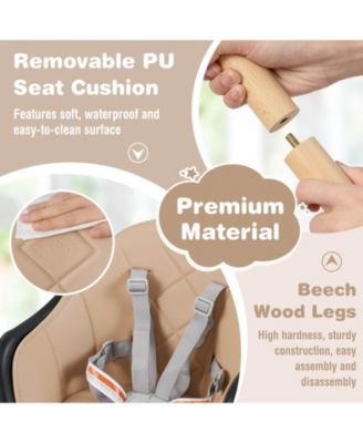 Toddler 6-in-1 Convertible Wooden Highchair Feeding Chair Removable Tray