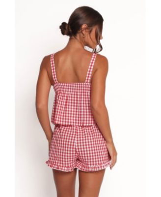 Women's Isidore Gingham Short Set - Red