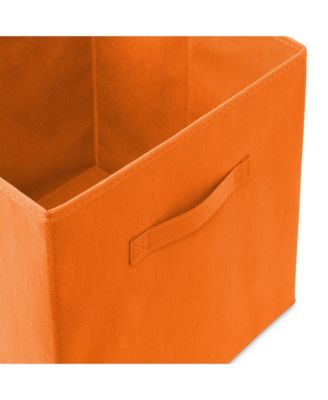 Set of 6 Collapsible Fabric Storage Cube Bins, Beige - 13" Foldable Cloth Baskets for Shelves and Cubby Organizers