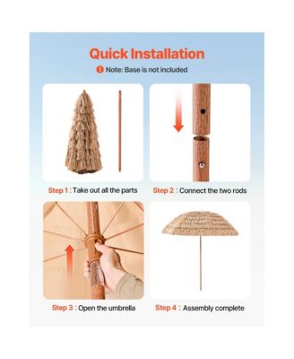 Outdoor Tiki Thatched Umbrella for Patio, Pool, and Garden Shade