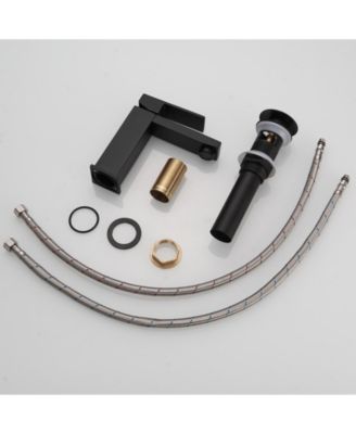 Single Hole Single-Handle Bathroom Faucet with drain in Matte Black