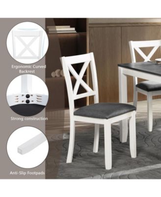 6 Piece Dining Table Set with Bench and 4 Chairs for Kitchen or Dining Room