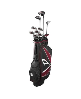 Deep Red Tour Right Hand Mens Carry Complete Golf Set - Standard / Regular / Black/Deep Red/Grey