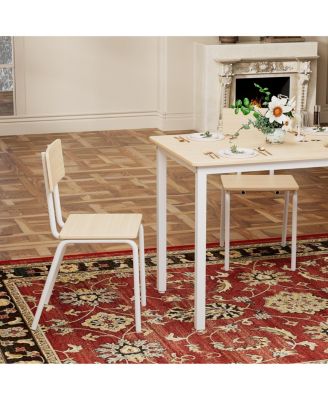 5 Piece Dining Table Set with 4 Chairs, Metal Frame Kitchen Table for Small Space