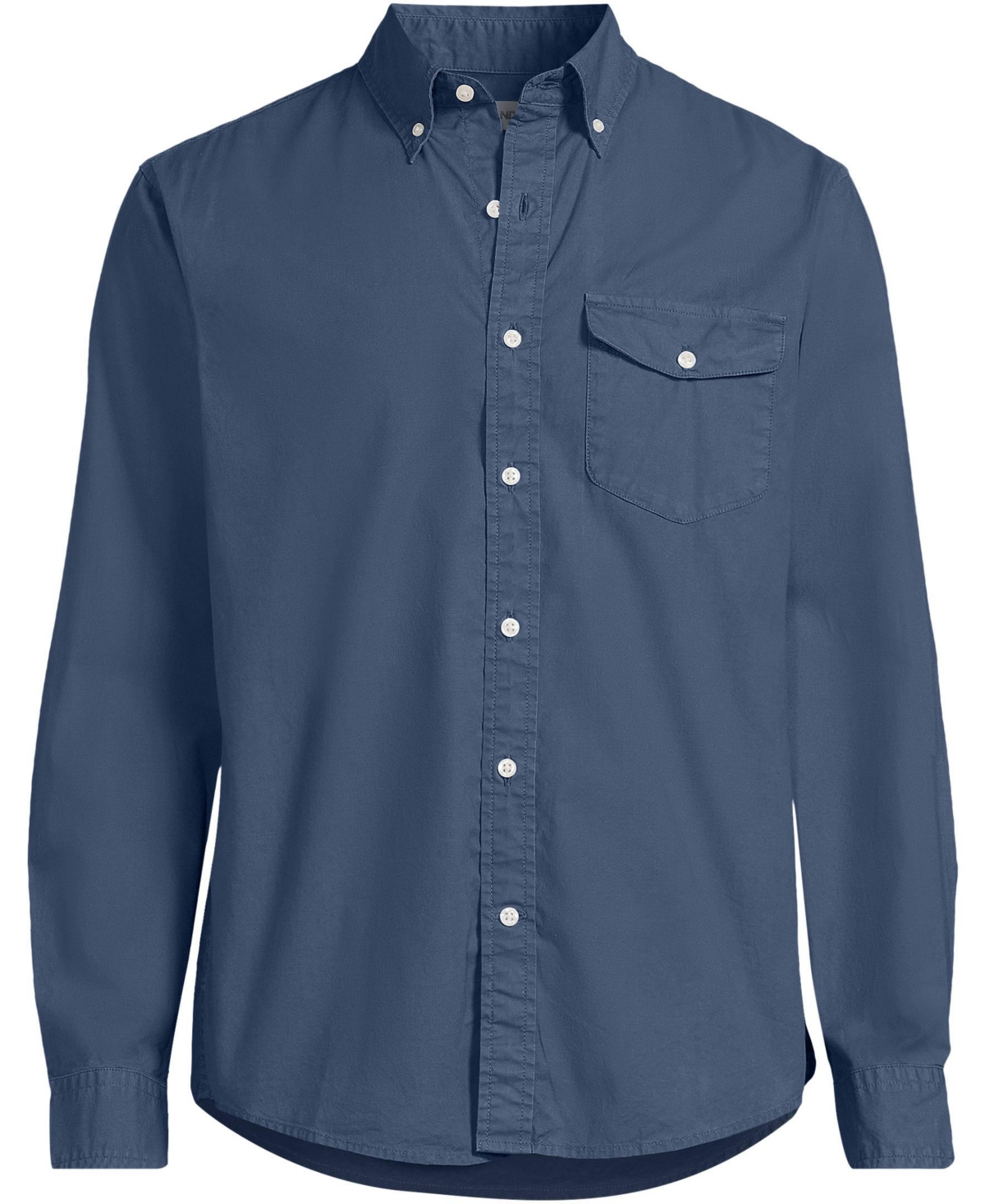 Lands' End Men's Long Sleeve Solid Poplin Shirt