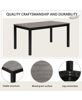 CASAINC 6 Pc. Set MDF, Plywood, Rubber Wood Cushioned Seats, Bench, Rectangular Table Dining Table Set