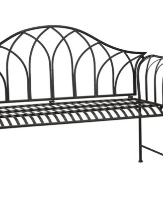 Classic Iron Garden Bench - Timeless Outdoor Seating for Patio or Lawn