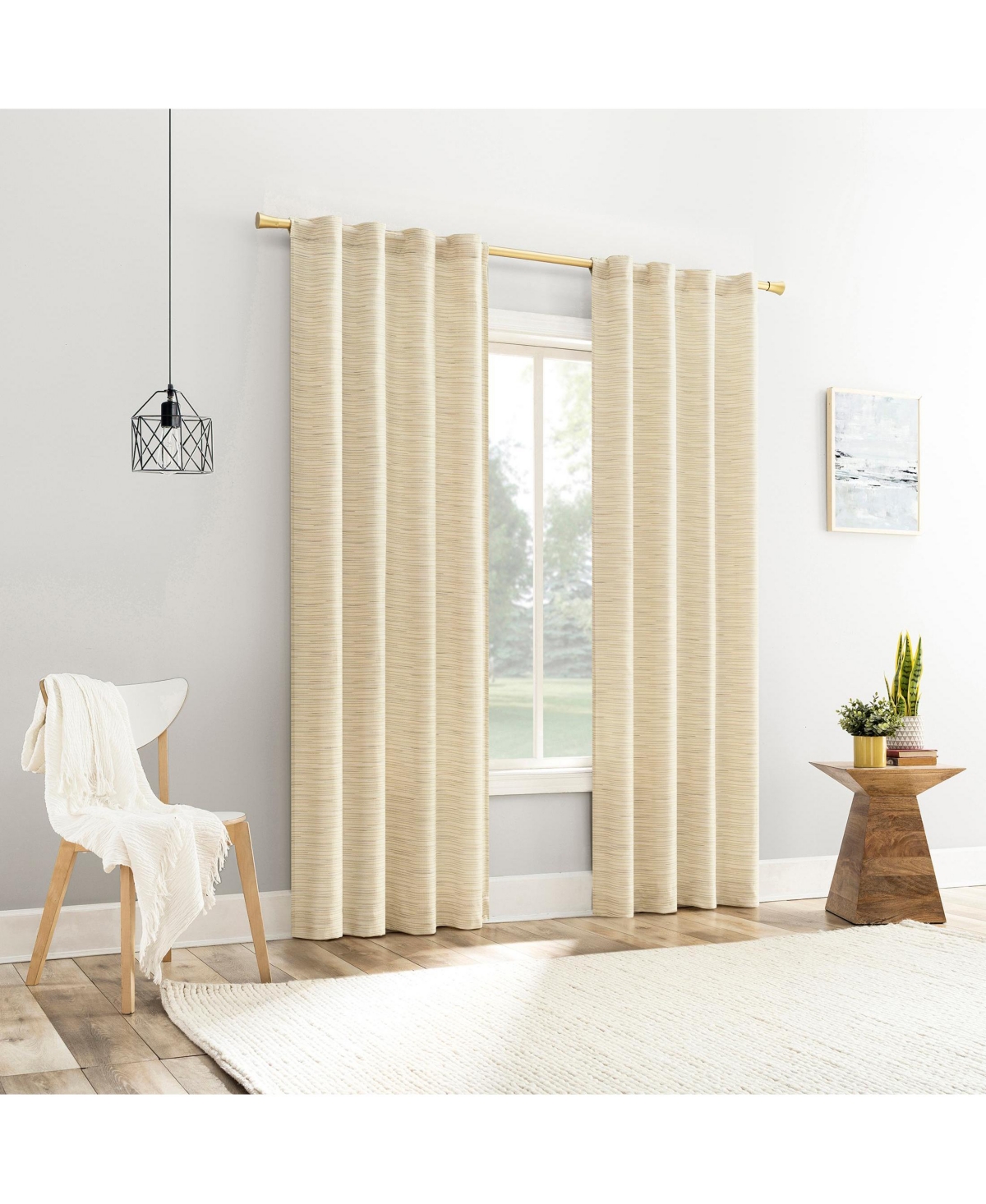 Lenora Space Dyed Textured Semi-Sheer Back Tab Curtain Panel