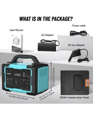 1000W Portable Power Station, 1024Wh Solar Generator with AC Outlet & LED Light