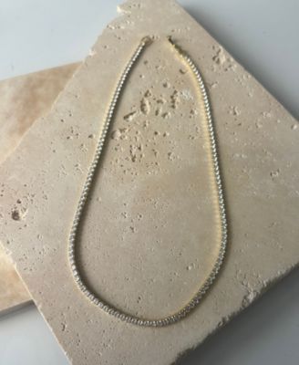 Gold Crystal 3mm Tennis Chain Necklace