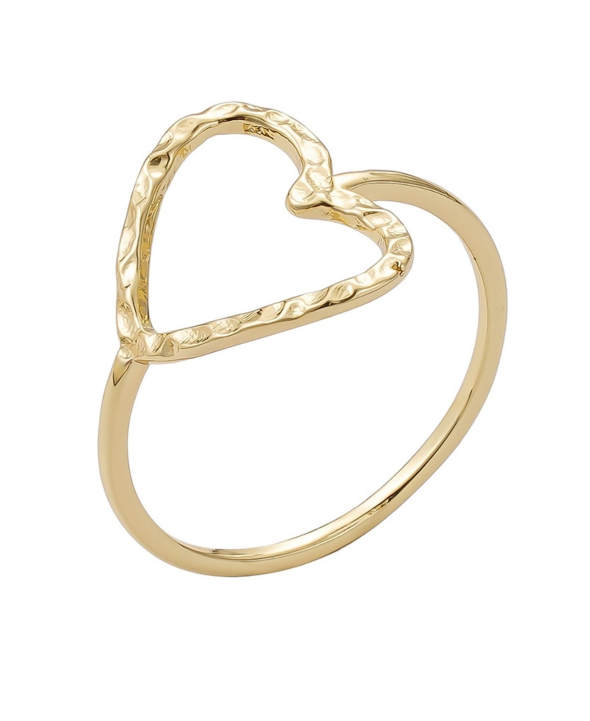 Adornia Gold Hammered Open Heart Ring In Gold