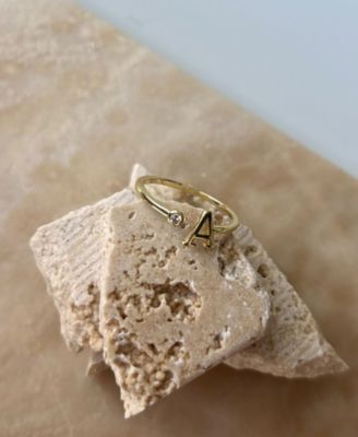 Gold Adjustable Cubic Zirconia Initial Ring