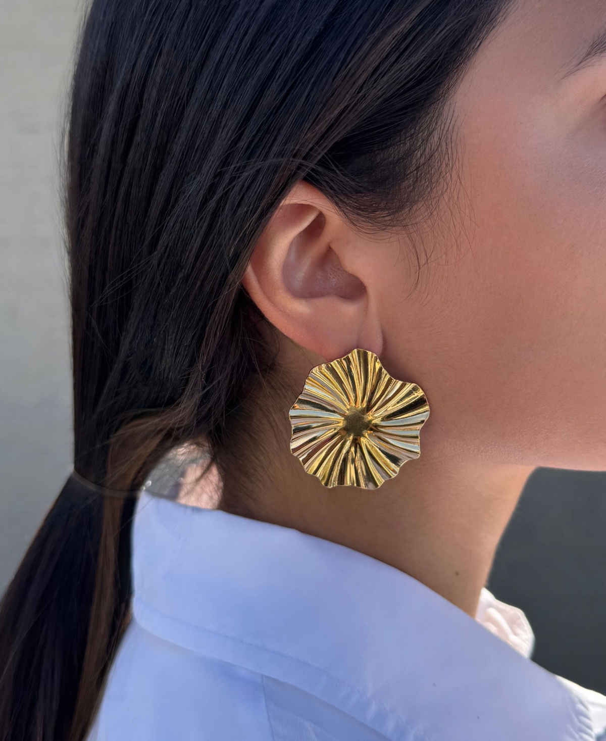 Adornia Tarnish Resistant Gold Burst Stud Earrings