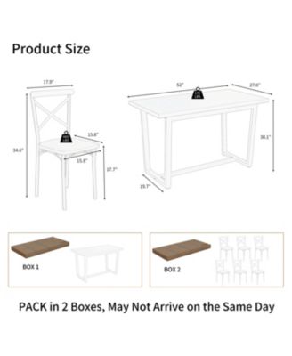 7 Piece Dining Table Set with Chairs for Kitchen, Breakfast Nook or Living Room