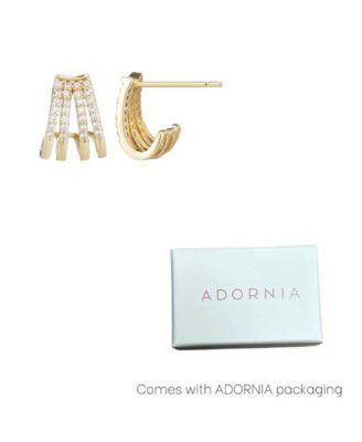 Gold Plated Cubic Zirconia Ear Wrap Huggie Earrings